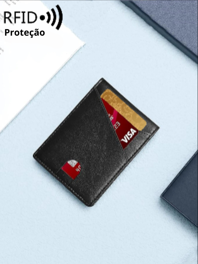 Carteira Masculina Fina em Couro PU