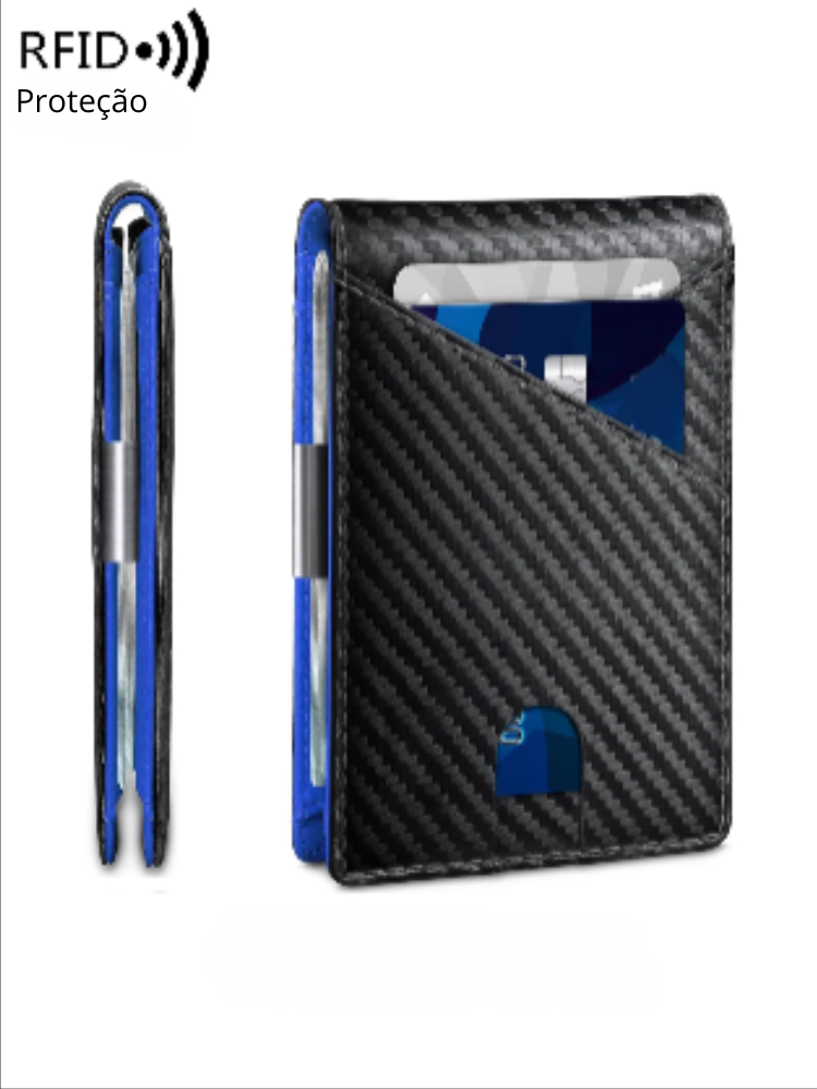 Carteira Masculina Fina em Couro PU