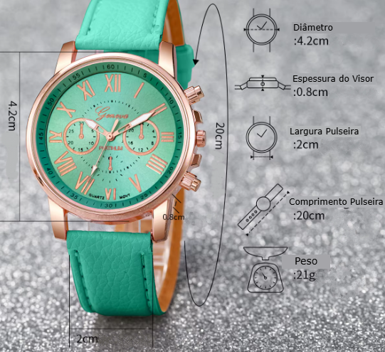 Relógio de Pulso Feminino Multicores - 4 Unidades de