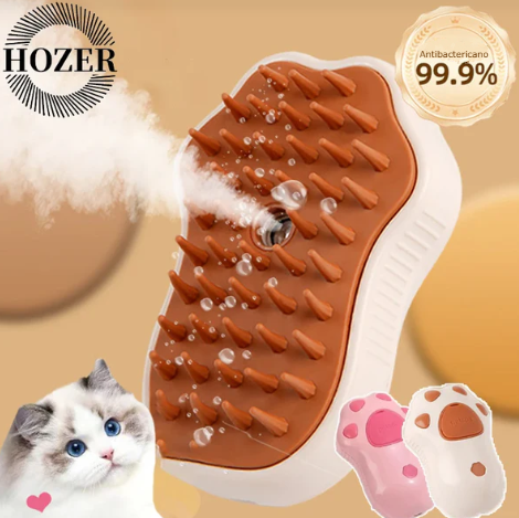 Escova de Vapor para Cães e Gatos 3 em 1 Elétrica