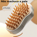 Escova de Vapor para Cães e Gatos 3 em 1 Elétrica