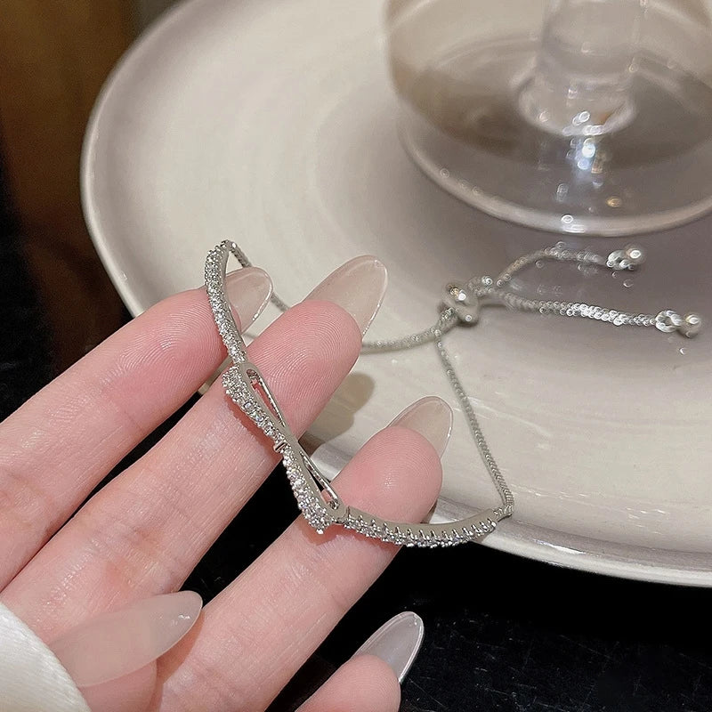 Bracelete de Prata com Pedra Zircônia