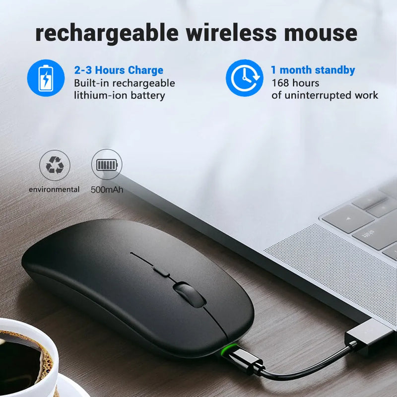 Mouse Portátil Recarregável Wireless
