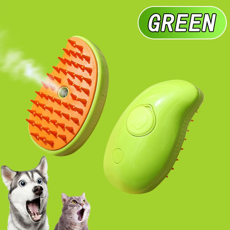 Escova de Vapor para Cães e Gatos 3 em 1 Elétrica