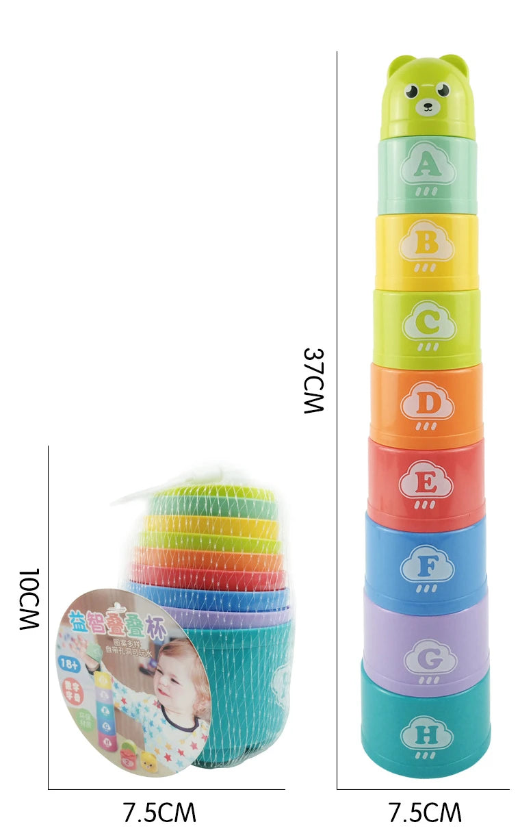 Brinquedo de Copos para Encaixe Tipo Quebra Cabeça Infantil