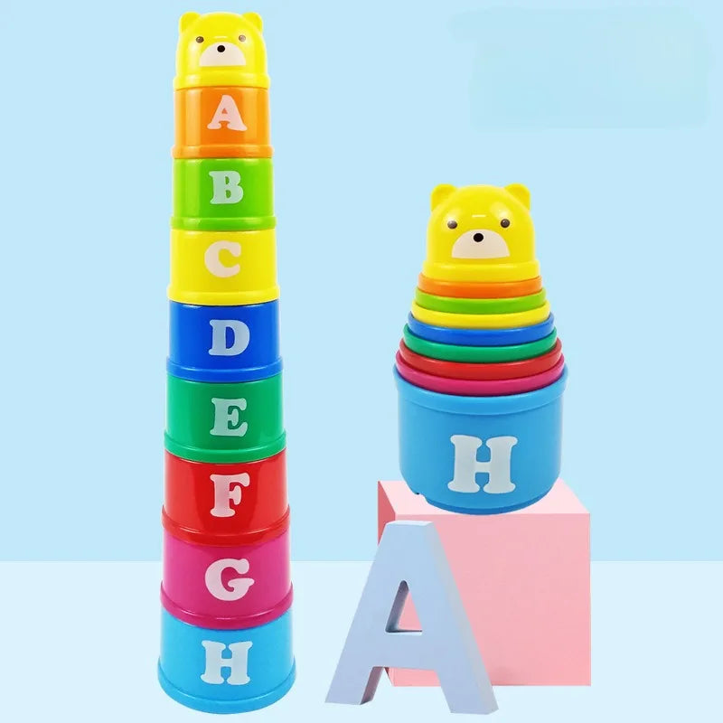 Brinquedo de Copos para Encaixe Tipo Quebra Cabeça Infantil