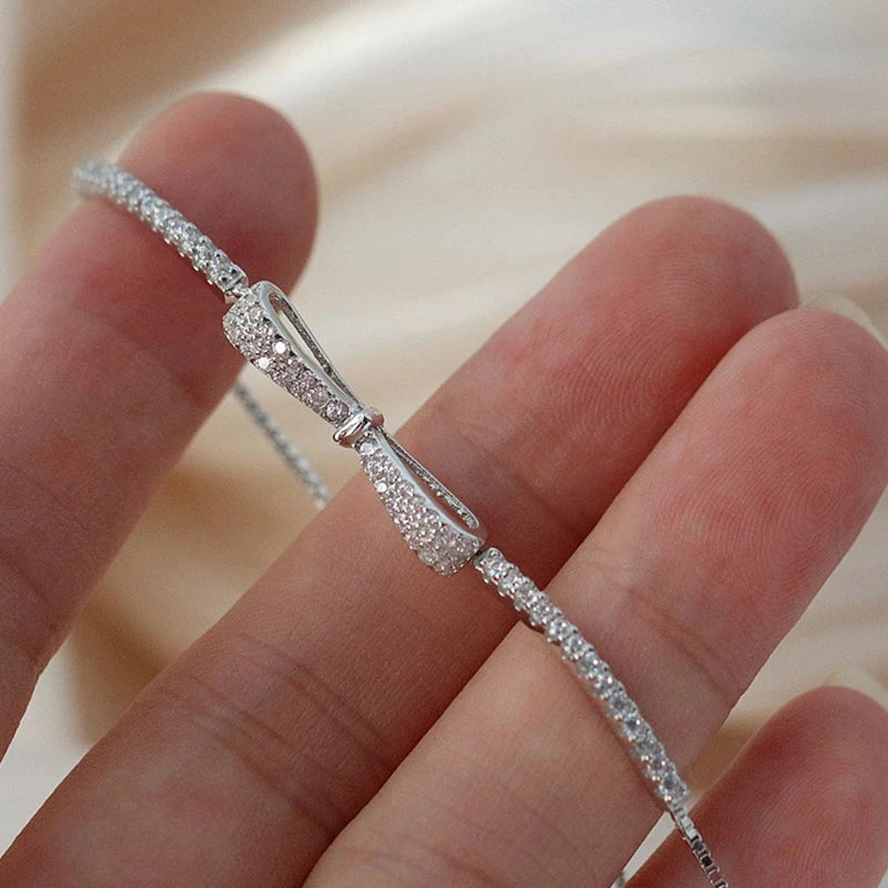 Bracelete de Prata com Pedra Zircônia