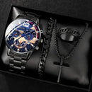 Kit Relógio com Pulseira, Anel e Colar