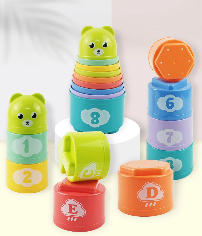 Brinquedo de Copos para Encaixe Tipo Quebra Cabeça Infantil