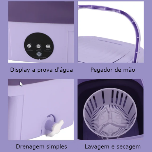 Mini Máquina de Lavar Portátil 8L